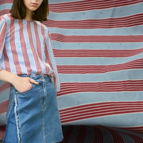 LHT High Quality Natural Silk And Cotton Yarn-dyed Fabric For Sewing Cloth Dresses Robe Summer Thin DIY Handmade Designer