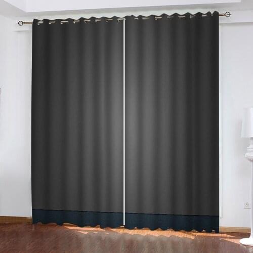 Customized 3d curtains new window balcony thickened windshield blackout curtains grey curtains Solid color curtain