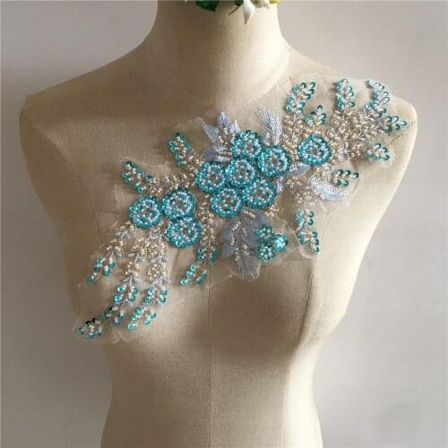 Pearl embroidery Sequin lace collar embroidery dress sweater sewing decorative beading lace applique garment accessories