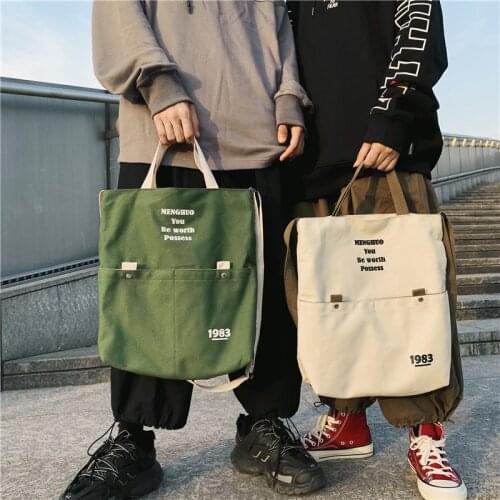 New Fashion Canvas Handbags Letters Printed Large Capacity Crossbody Bag Women Student Casual Shoulder Bags