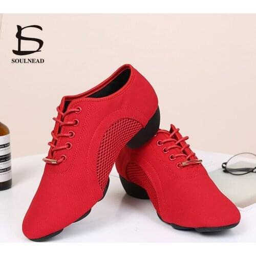 Salsa Dance Shoes Women Soft Sole Latin Jazz Dancing Shoes Non-slip Ballroom Shoes Outdoor Fitness Dance Sneakers for Ladies