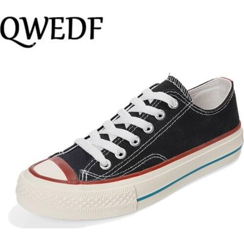 QWEDF 2019 Women vulcanized sneakers breathable flat casual white shoes woman spring and autumn canvas shoes Schoenen X9-87