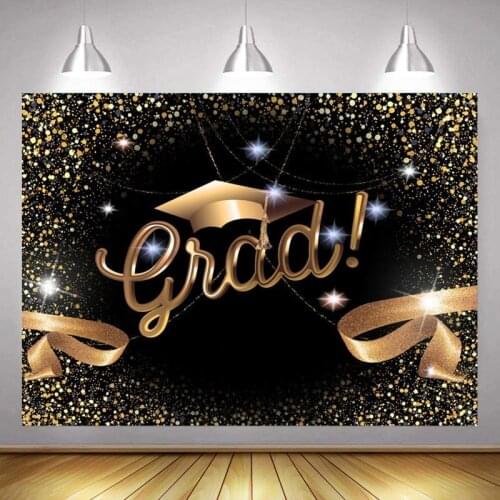 Gold Doctoral Cap Black Background Students Graduation Season Party Scene Decoration Studio Photography Special Photo Cloth
