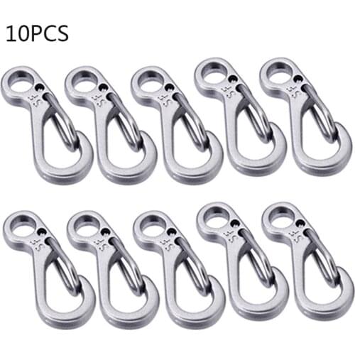 10 Pcs EDC SF Mini Spring Backpack Clasps Paracord Climbing Carabiner Snap Hook Survival Hiking Hook Tactical Buckle Camp Kit