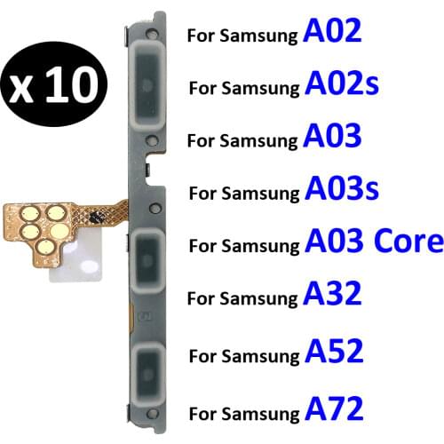 10pcs/Lot, Power Switch On/Off Button Volume control Key Button Flex Cable For Samsung Galaxy A02 A02S A12 A42 A52 A72