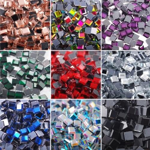 11 Colors 5x5mm 200pcs Square Glass Crystals Hot fix Rhinestones Hotfix Stones for DIY Garment Clothes Craft Handicrafts