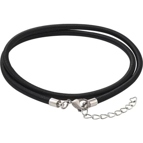 20pcs Silk Cord DIY Necklaces with Brass Lobster Clasps Accessories for Jewelry Making, Black, 17"~18"