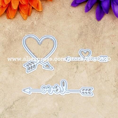 3pcs Heart Love Scrapbook DIY album Card Paper Card Maker Metal Die Cut Stencil Decoration Die Cutting Template 8072557