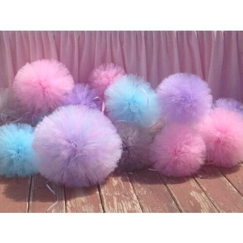 30cm Tulle pompoms Party wedding decoration tulle pom pom