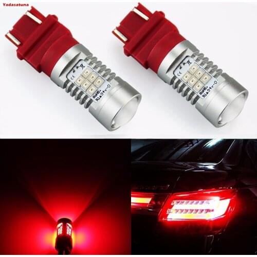 3157 3156 3056 3057 P27/7W Advanced Power 21-SMD LED Bulbs For Stop Lights,Tail lights, Brake Lights - Plug-and-Play - Red