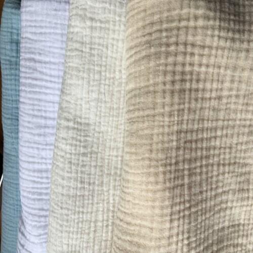 Natural 100% Cotton double Gauze Soft Fabric 140 cm 55'' width 125 gsm baby blanket sewing fabric 500 meters wholesale CD02