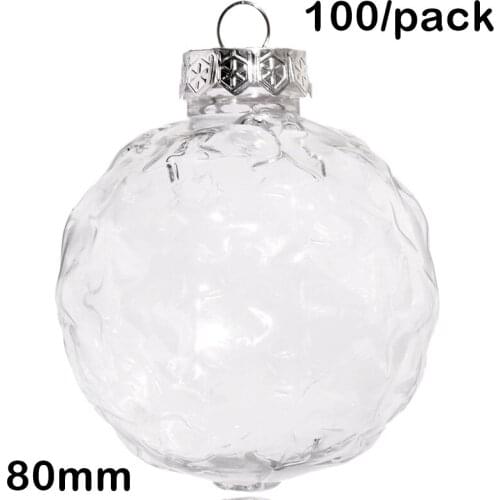 Free Shipping DIY Paintable/Shatterproof Christmas Decoration Ornament, 80mm Plastic Pentagram Bauble Sphere Ball, 100/Pack