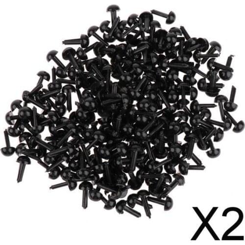 2x200 Pieces Black Plastic Safety Eyes for Teddy Bear Doll Animal Toys 3MM