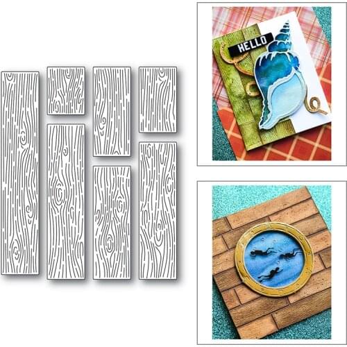 Wood Grain Design Metal Dies Background Frame Die Cut New 2021 for DIY Photo Album Scrapbooking Steel Crafts Handmade
