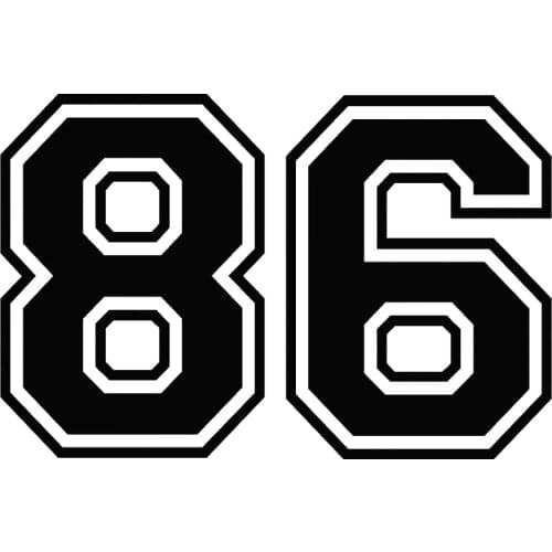 Football Numbers 86 Car Decals Vinyl Decor Stickers Waterproof Removable Car Body Decor Decals Hot T131