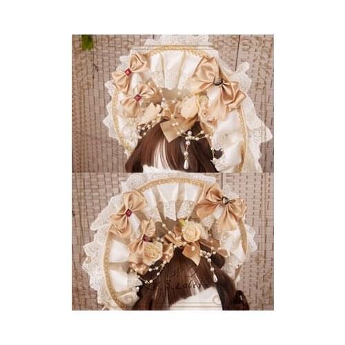 Cute Bowknot Party Hat Elegant Hair Tea Party Cosplay Props Lolita Hair hoop Handmade Wedding Headdress Hair Cap Girls Lace Cute