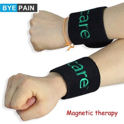 1Pair BYEPAIN Health Care Tourmaline Self-Heating Wrist Brace Band Support Far Infrared Magnetic Therapy Wrist Pads