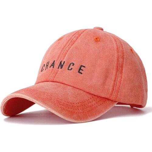 New Fashion CHANCE Letter Embroidered Baseball Cap High Quality Casual Hat Man Woman Adjustable Washed Cotton Vintage Cap