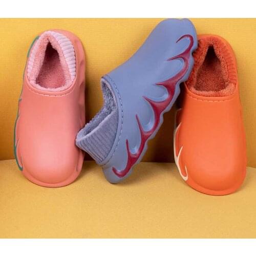 2020 New Waterproof Non-Slip Home Women Slippers Winter/Autumn Warm Indoor Cotton Men Couples Shoes Croc Charms Plush Brief