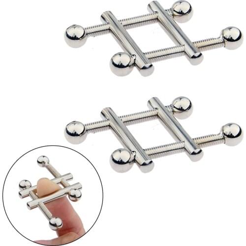 New Erotic Flirt Device of 1 Pair Stainless Steel Adjustable Nipple Clamps Sex Toys for Women Fetish Bondage Gear Adults Games