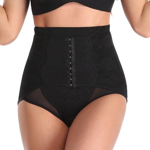 Waist Trainer Panties Butt Lifter Women Slimming Body Shaper Corset Hook Closure Lace Embroidered High Waist Underpants Sheath