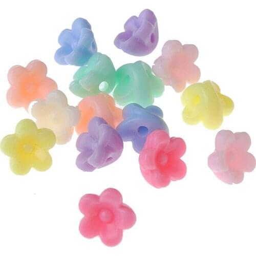 Wholesale 1600pcs 6*10mm 3D Pastel Colors Acrylic Spring Flower Beads DIY Jewelry Findings material Plastic Hair Jewelry DIY