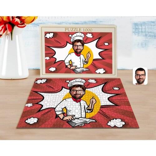 Personalized Men 'S Chef Caricature of 1000 Piece Professional Puzzle-12