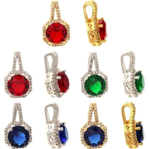 ZHUKOU 11x17mm High Quality Crystal Transparent Glass Pendant for Women Earrings Necklace Jewelry Brass Accessories model:VD441