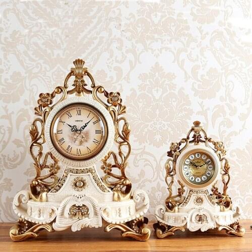 Big Size Luxury Retro Table Clock European Living Room Office Desk Clock Simple Table Watch Home Decoration Desktop Desk Watch