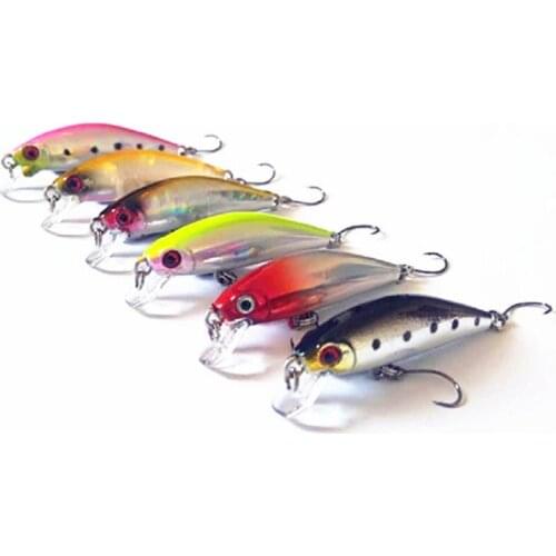 BaMMax Fishing lure 2.5g 4cm Sink Minnow Fishing Wobbler Artificial Plastic Hard Bait with two single hooks Tackle pesca