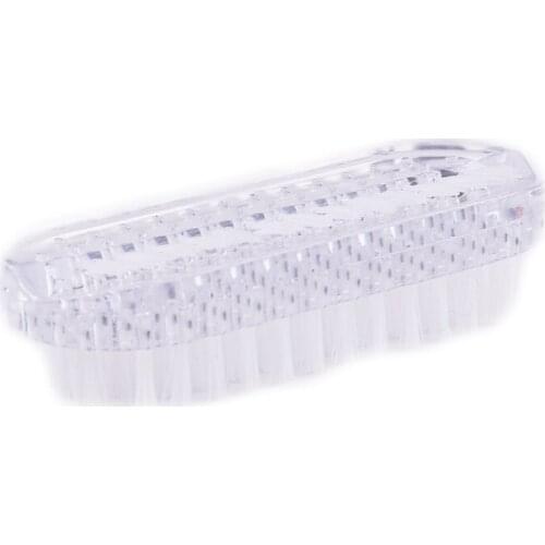 Shellhard 1pc Plastic Double Sided Nail Art Dust Brush Soft Nail Cleaning Scrubbing Brush Random Color Manicure Tool