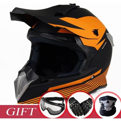 Motocross Helmet off road ATV MTB Motorbike Helmets DOT ECE approved dirt bike head gears orange Casco de motos