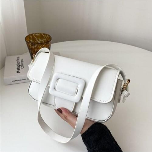 Female Underarm Bag Casual Fashion Solid Color Mini Square Bag Pu Buckle Portable Shoulder Bags For Women Сумка Женская Сумки