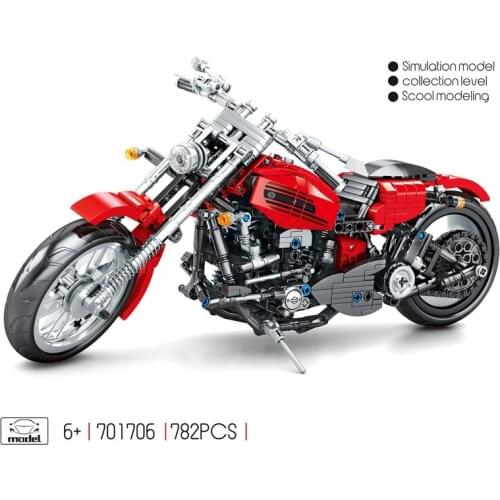Technical Prince motorcycle building block motor vehicle model steam assembly bricks educational toy collection for gifts