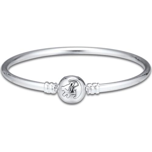 The Lion King Bangle Bracelet Authentic 925 Silver Bracelets For DIY Woman Fashion Bracelets For Jewelry Making