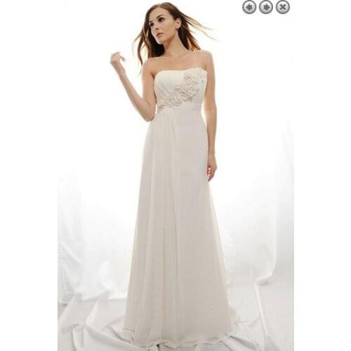 Free shipping maxi цветы formal new fashion white long plus size brides party bridal gown Graduation Bespoke Wedding Dresses