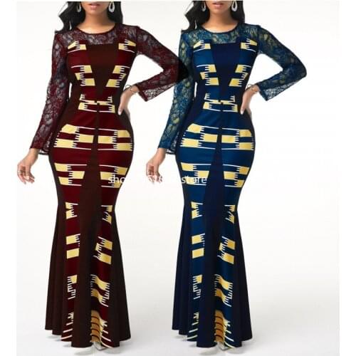 S-5XL African Design Dashiki Dress Muslim Abaya Bazin Robe Gowns Africa Long Maxi Dresses Riche Lady Traditional Lace Islamic
