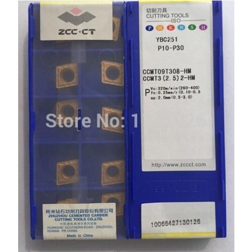 Free shopping 10 pcs CCMT09T308 HM YBC251 milling cutter insert carbide cemented carbide turning tools