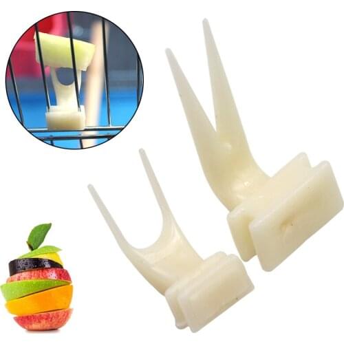 10pcs Birds Parrots Plastic Fruit Fork Pet Supplies Food Feeding On Cage Pet birds Supplies 2size Bird cage accessories Su