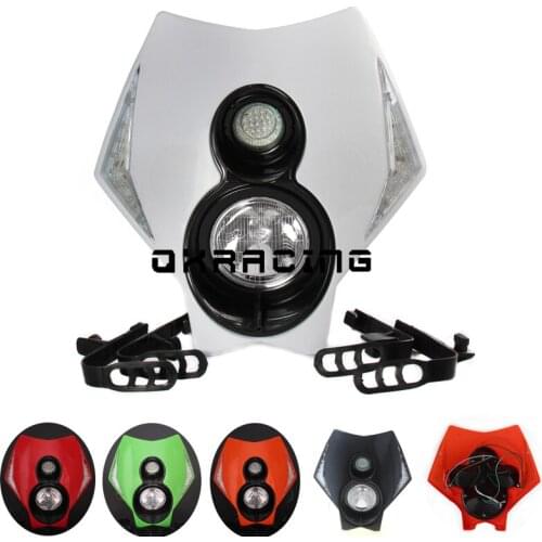 12V Motorcycle Head Lamp Headlight Fit RMZ KX SX KLX WR Motocross Enduro Supermoto