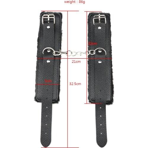 2Pcs/set PU Leather Erotic Handcuffs Ankle Cuff Restraints With Whip BDSM Bondage Slave Sex Toys For Couple Adult Game Flogger