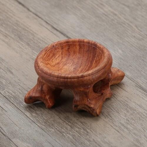 3cm Wood Display Stand Base Rosewood Display Stand Base for Crystal Ball Sphere Globe Stone Decor Random Color