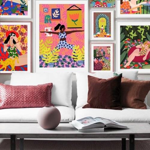 5D Diamond Painting Colorful Fashion Girl Cat Diamond Embroidery Minimalist Cross Stitch Kit Plant Mosaic Picture Home Decor art