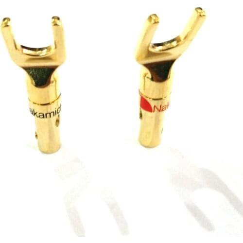 8-50pcs Hifi Audio Screw Fork Connector Adapter Brass Gold Plated Y Spade Speaker Plugs