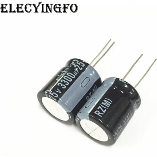 10pcs 3300uF 25V3300uf NICHICON RZ Series Low frofile 18x20mm 25V3300uF Aluminum Electrolytic Capacitor
