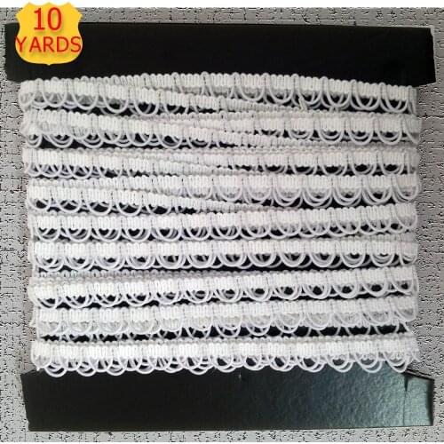 10 yards pack white elastic button loop tape personalized color available