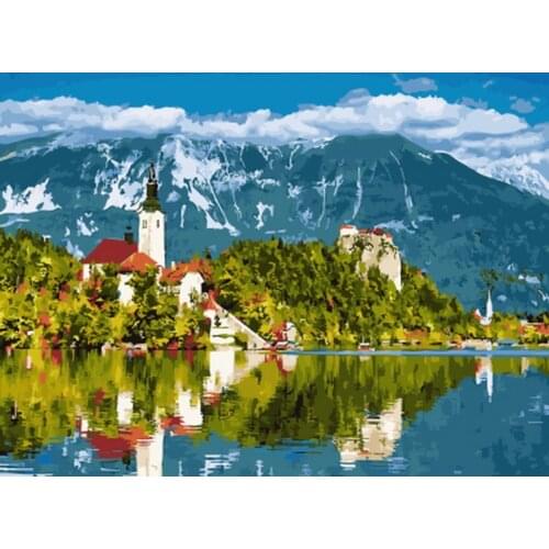 Frameless picture oil painting by numbers wall decor diy painting on canvas for home decor 4050 live in riverside