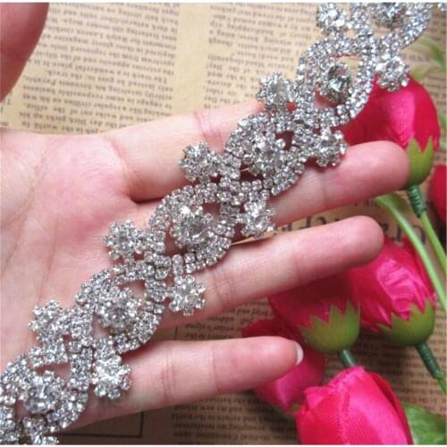 Rhinestone Crystal Chain Bling Diamante Lace Diamond Belt Trim Ribbon Necklace Applique Gem Sparkle Wedding Dress 3cm Width