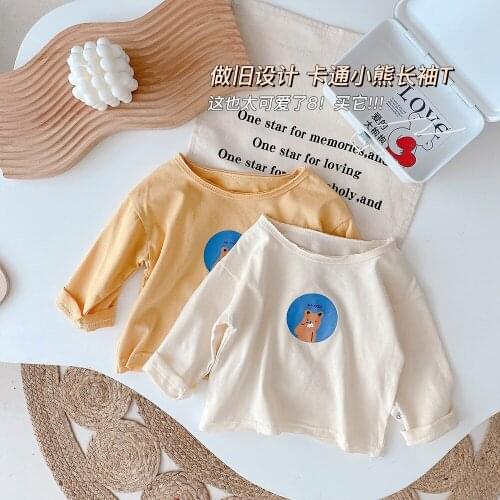 Ins Hot Sale Kids Boys and Girls Simple Long Sleeve Shirt