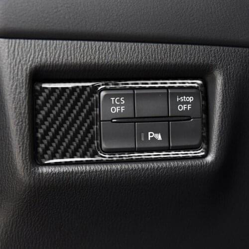 For Mazda CX-5 CX 5 2017 2018 Carbon Fiber Car Headlight Switch Panel Cover ONLY LHD